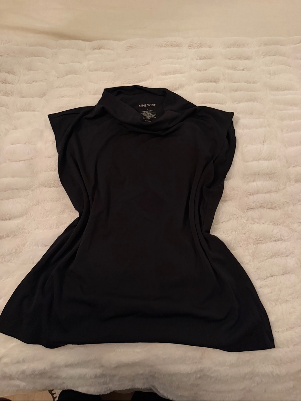 Nine West Black Sleeveless Mockneck Top